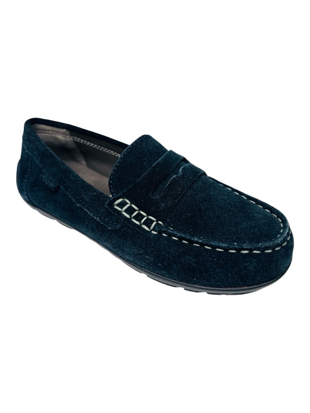 GEOX Boy’s Dark Navy Suede Leather Slip On Penny Loafers Euro 32 .. US 12.5 Boys
